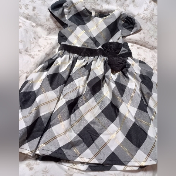 Carter's holiday baby girl dress size 12m black plaid - Picture 1 of 7